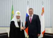 Святейший Патриарх Кирилл встретился с губернатором Вологодской области О.А. Кувшинниковым