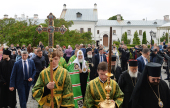 Vizita Patriarhului la Valaam. Sosirea la Mănăstirea din Valaam. Slavlenia lângă moaștele Cuvioșilor Serghie și Gherman de Valaam