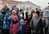 Святейший Патриарх Кирилл посетил Никольский храм на Новой Земле