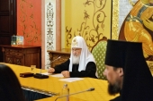 Συνάντηση του Αγιωτάτου Πατριάρχη Κυρίλλου με τον Πρόεδρο της Ορθοδόξου Χριστιανικής Επιτροπής της ΛΔΚ