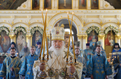 Slujirea Patriarhului de sărbătoarea Nașterii Preasfintei Născătoare de Dumnezeu la Mănăstirea „Nașterea Maicii Domnului”, or. Moscova
