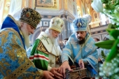 Sanctitatea Sa Patriarhul Chiril a condus la Moscova întâmpinarea solemnă a moaștelor Sfântului Ierarh Spiridon al Trimitundei
