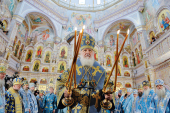 Vizita Patriarhului în Republica Belarus. Sfințirea bisericii-monument „Toți Sfinții” din Minsk. Dumnezeiasca Liturghie. Vizitarea criptei