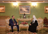 Συνάντηση του Αγιωτάτου Πατριάρχου Κυρίλλου με τον Πρόεδρο της Δημοκρατίας της Μολδαβίας κ. Ι. Ντοντόν