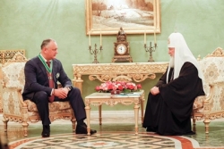 His Holiness Patriarch Kirill meets with President of Moldova Igor Dodon