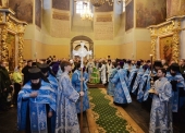 Cu prilejul aniversării din ziua întronării Sfântului Ierarh Tihon Sanctitatea Sa Patriarhul Chiril a săvârșit un Te-Deum la Mănăstirea stavropighială Donskoi