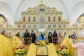 Șeful Districtului mitropolitan din Kazahstan a sfințit noua clădire a centrului duhovnicesc-administrativ al Eparhiei de Ust-Kamenogorsk și a săvârșit Dumnezeiasca Liturghie în catedrala episcopală „Sfântul Apostol Andrei” din Ust-Kamenogorsk