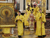 Slujirea Patriarhului în ajunul zilei de pomenire a Sfântului Ierarh Nicolae Făcătorul de minuni în catedrala „Hristos Mântuitorul”