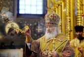 У день пам'яті святителя Миколая Чудотворця Святіший Патріарх Кирил звершив літургію в Миколо-Угреському ставропігійному монастирі
