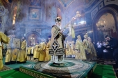 У день свята Різдва Христового Святіший Патріарх Кирил звершив велику вечірню в Храмі Христа Спасителя