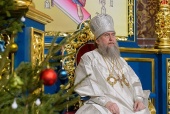 De sărbătoarea Nașterii Domnului mitropolitul de Astana Alexandr a săvârșit Dumnezeiasca Liturghie în catedrala episcopală „Adromirea Maicii Domnului” din Astana