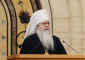 His Holiness Patriarch Kirill greets His Beatitude Metropolitan Tikhon of All America and Canada with the sixth anniversary of his primatial ministry