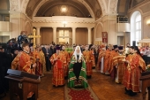 De ziua pomenirii Sfintei Mucenițe Tatiana Sanctitatea Sa Patriarhul Chiril a săvârșit Dumnezeiasca Liturghie în paraclisul Universității de stat din Moscova