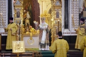 У день відкриття Міжнародних Різдвяних читань Святіший Патріарх Кирил звершив Літургію в Храмі Христа Спасителя в Москві