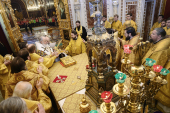 Slujirea Patriarhului în Duminica lăsatului sec de carne în catedrala „Hristos Mântuitorul”. Hirotonia arhimandritului Sava (Tutunov) în treapta de episcop de Zelenograd