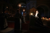 În ziua de Marți a primei săptămâni din Postul Mare Sanctitatea Sa Patriarhul Chiril a săvârșit Pavecernița cu citirea Canonului cel mare al Cuviosului Andrei Criteanul în catedrala episcopală „Arătarea Domnului”, or. Moscova