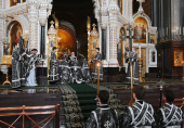 Slujirea Patriarhului în ziua de Miercuri a primei săptămâni din Postul Mare în catedrala „Hristos Mântuitorul”, or. Moscova