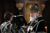 În ziua de Miercuri a primei săptămâni din Postul Mare Sanctitatea Sa Patriarhul Chiril a săvârșit Liturghia Darurilor Înainte Sfințite în catedrala „Hristos Mântuitorul”