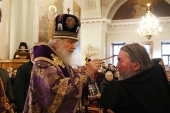 În ajunul zilei de Sâmbătă a primei săptămâni din Postul Mare Sanctitatea Sa Patriarhul Chiril a săvârșit Utrenia la Mănăstirea stavropighială „Sfântul Daniel”