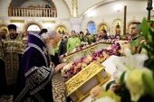 În ajunul Duminicii Triumfului Ortodoxiei Sanctitatea Sa Patriarhul Chiril a săvârșit privegherea la biserica „Sfântul și Dreptul cneaz Igor de Cernigov” din Peredelkino, or. Moscova