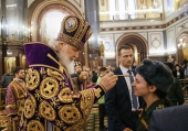 În ajunul Duminicii Închinării Sfintei Cruci Sanctitatea Sa Patriarhul Chiril a săvârșit privegherea în catedrala „Hristos Mântuitorul”, or. Moscova