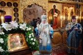 В праздник Благовещения Пресвятой Богородицы Святейший Патриарх Кирилл совершил Литургию в Благовещенском соборе Московского Кремля