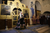 Slujirea Patriarhului în ajunul Joii Mari la Mănăstirea milostivirii „Sfintele Marta și Maria”
