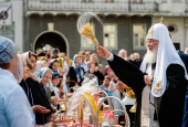 Tradiționala vizită a Sanctității Sale Patriarhul la bisericile din capitala rusă în Sâmbăta Mare