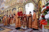 Mitropolitul de Astana Alexandr de sărbătoarea Paștelor lui Hristos a condus slujba dumnezeiască praznicală în catedrala episcopală „Înălțarea Domnului” din Almaty
