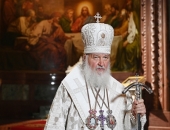 Adresarea Patriarhului către telespectatori înainte de începutul slujbei dumnezeiești Pascale