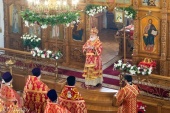 В пятницу Светлой седмицы Патриарший экзарх всея Беларуси совершил Пасхальную вечерню в Преображенском кафедральном соборе г. Заславля