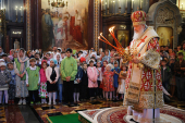 Slujirea Patriarhului în Duminica a 4-a după Paști în catedrala „Hristos Mântuitorul” din Moscova