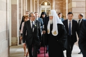His Holiness Patriarch Kirill meets with Mayor of Strasbourg, Mr. Roland Ries
