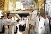 În ajunul sărbătorii Înălțării Domnului Sanctitatea Sa Patriarhul Chiril a săvârșit privegherea în Catedrala episcopală „Hristos Mântuitorul” din Kaliningrad