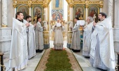 В праздник Вознесения Господня Патриарший экзарх всея Беларуси совершил Литургию в Свято-Духовом кафедральном соборе Минска