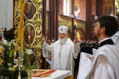 De sărbătoarea Înălțării Domnului Sanctitatea Sa Patriarhul Chiril a săvârșit Dumnezeiasca Liturghie în Catedrala episcopală „Sfântul Arhanghel Mihail” din or. Cerneahovsk