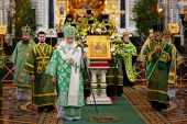 Slujirea Patriarhului în ajunul sărbătorii Sfintei Treimi în Catedrala „Hristos Mântuitorul” din Moscova