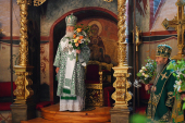 Slujirea Patriarhului de sărbătoarea Sfintei Treimi în Lavra „Sfânta Treime” a Cuviosului Serghie. Dumnezeiasca Liturghie. Hirotonia arhimandritului Alexii (Polikarpov) în treapta de episcop de Solnecinogorsk