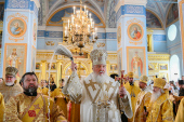 Vizita Patriarhului la Mănăstirea Konevets. Sfințirea Catedralei „Nașterea Preasfintei Născătoare de Dumnezeu”. Dumnezeiasca Liturghie. Hirotonia arhimandritului Ignatii (Grigoriev) în treapta de episcop de Cistopol