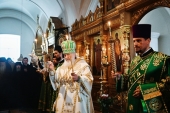 В канун дня памяти преподобных Сергия и Германа Валаамских Святейший Патриарх Кирилл совершил всенощное бдение в Валаамском монастыре