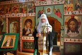 Întâistătătorul Bisericii Ortodoxe Ruse a săvârșit rânduiala sfințirii bisericii „Sfântul Cuvios Serafim de Sarov” pe insula Porfirevsky a arhipelagului Valaam