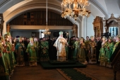В канун дня памяти преподобных Сергия и Германа Валаамских Святейший Патриарх Кирилл совершил всенощное бдение в Валаамском монастыре