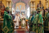 В день памяти преподобных Сергия и Германа Святейший Патриарх Кирилл совершил Литургию в Спасо-Преображенском Валаамском монастыре