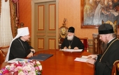 Sanctitatea Sa Patriarhul Chiril a avut o întâlnire de lucru cu mitropolitul de Murmansk Mitrofan