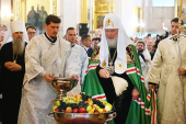 Vizita Patriarhului la Sankt-Petersburg. Dumnezeiasca Liturghie în Catedrala „Schimbarea la Față a Mântuitorului”