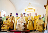 Slujirea Patriarhului la biserica moscovită cu hramul „Sfânta intocmai cu Apostolii cneaghine Olga” din Ostankino