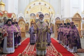 В праздник Воздвижения Креста Господня Патриарший экзарх всея Беларуси совершил Литургию в Спасо-Евфросиниевском монастыре Полоцка