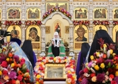 Напередодні свята Покрови Пресвятої Богородиці Святіший Патріарх Кирил відправив всеношну в храмі благовірного князя Ігоря Чернігівського в Передєлкіно