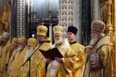 Cuvîntul de salut al mitropolitului de Dubna Ioan după Dumnezeiasca Liiturghie săvîrșită în Catedrala „Hristos Mîntuitorul” din Moscova