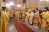 Metropolitan Hilarion celebrates at Moscow representation of the Orthodox Church of the Czech Lands and Slovakia